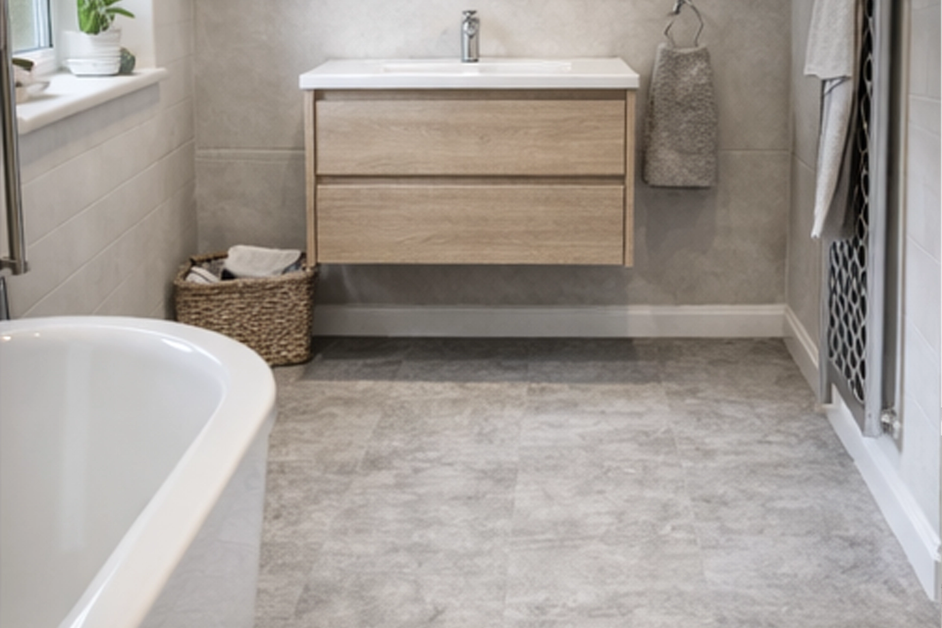 Affordable Vinyl Flooring Supply & Fit in HG1 Bathroom Renovation