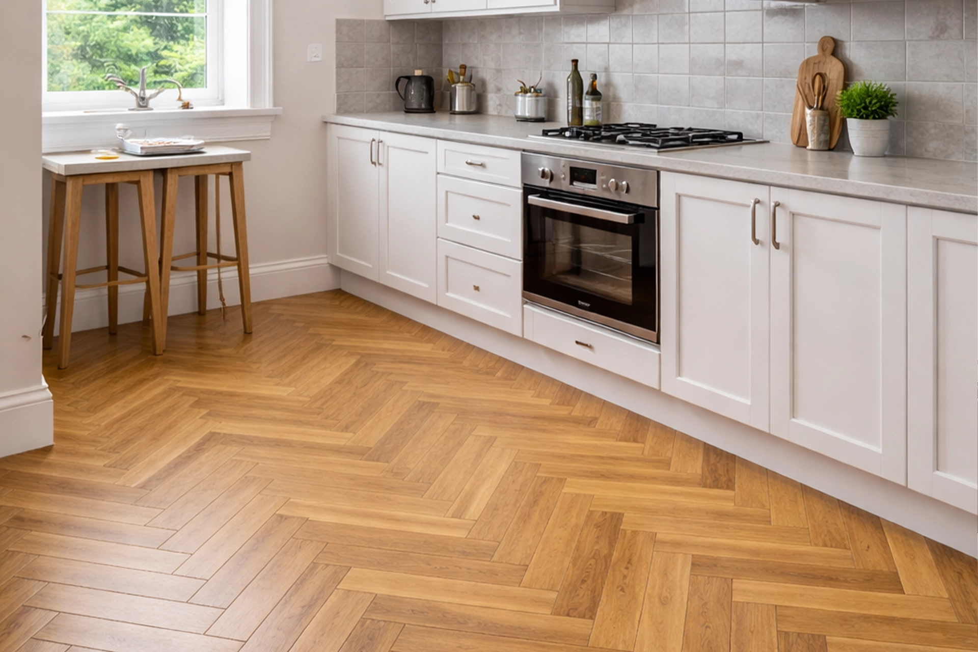 Herringbone Laminate Flooring Installation in HG1 Home