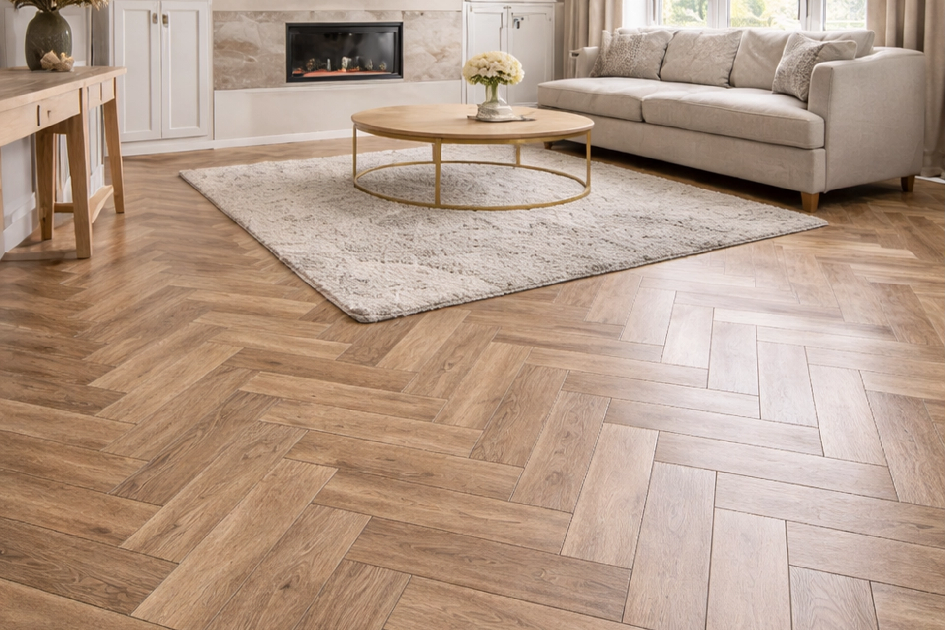 Bespoke Herringbone Laminate Floor Installation in HG1